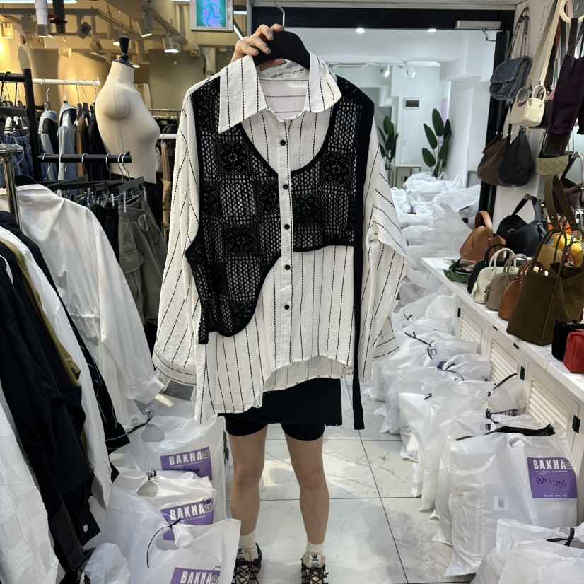 BAKHA韓國直郵㊣女裝新品職業熱賣時尚真品休閑推薦襯衫蕾絲衫BAKHA襯衫/蕾絲衫