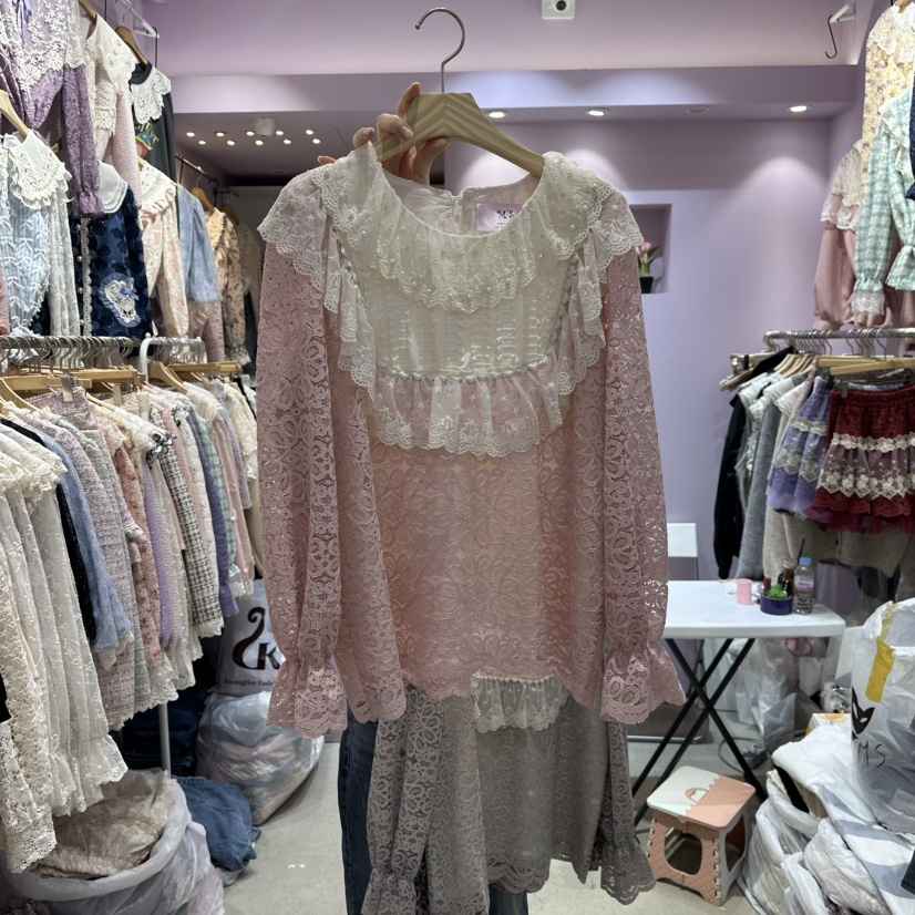 MS韓國代購㊣女士新品時尚職業休閑推薦真品人氣襯衫蕾絲衫MS襯衫/蕾絲衫
