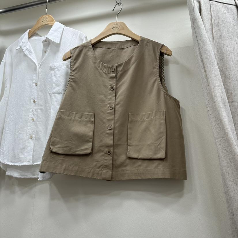 HOJAE東大門㊣實拍女士新品熱賣真品休閑25秋冬馬甲不含內搭口袋MID-LEVEL JUMP馬甲