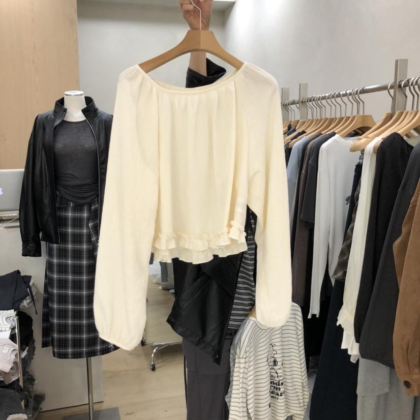 VILLABUTTON東大門㊣直郵女士新款熱賣休閑襯衫蕾絲衫荷葉邊VILLABUTTON襯衫/蕾絲衫