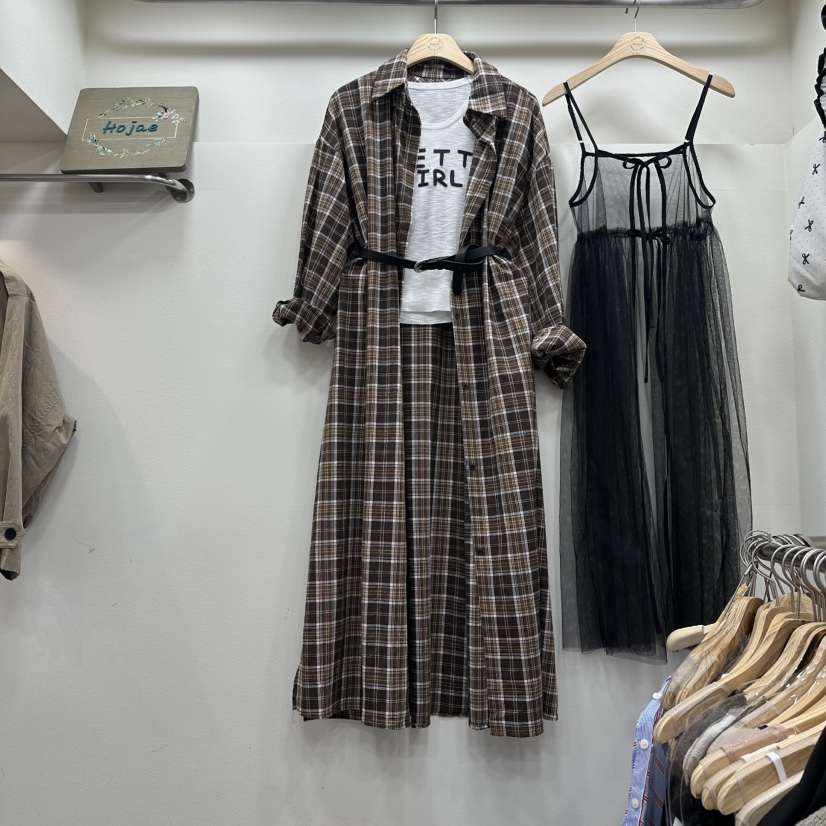 HOJAE東大門㊣直郵女裝新品熱賣25秋冬連衣裙不含腰帶不含內搭MID-LEVEL JUMP連衣裙