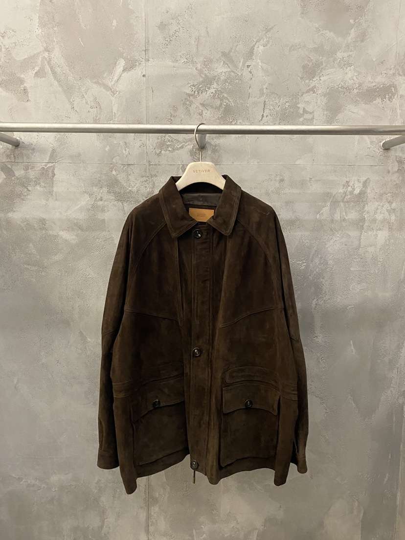 THE VETIVER-A東大門㊣代購女裝新品25秋冬真品夾克絨面革VETIVER夾克
