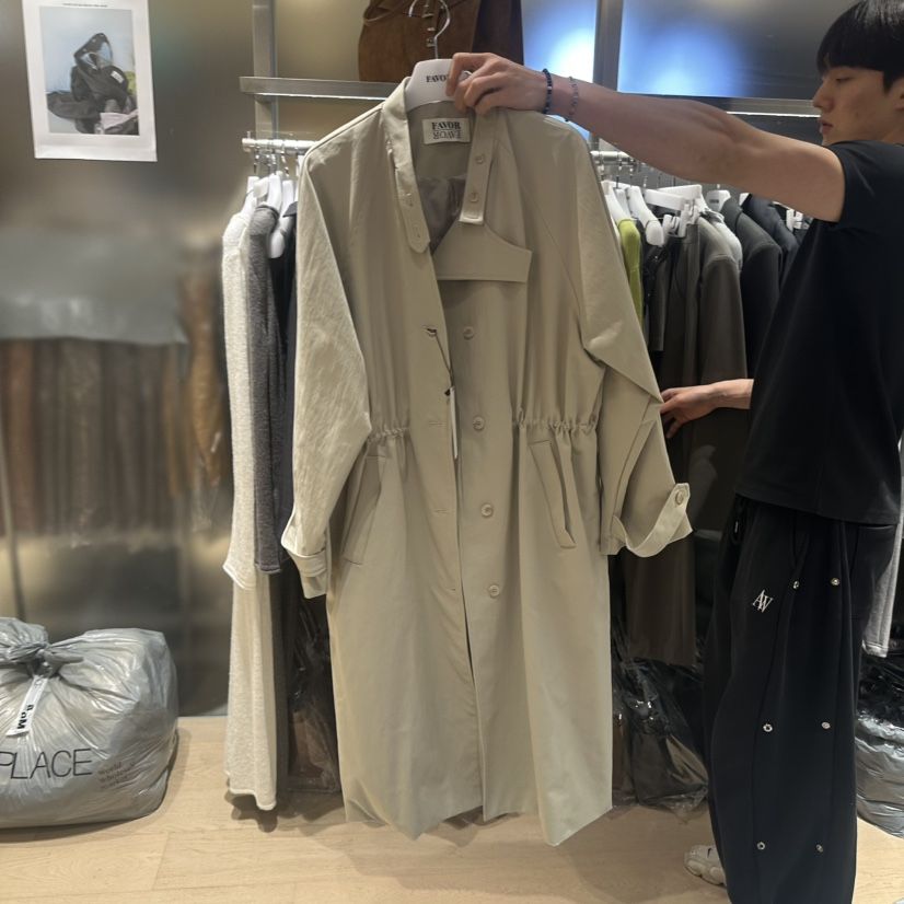 FAVOR-P東大門㊣代購女士新品時尚推薦休閑職業人氣長款風衣FAVOR-P長款風衣