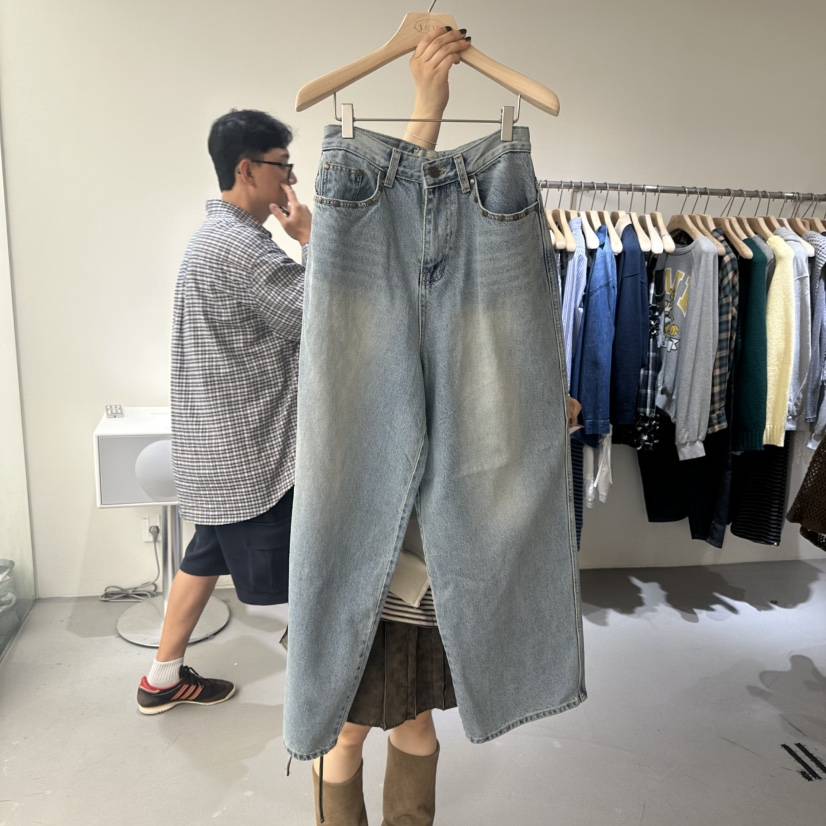 VAULT韓國直郵㊣女裝新款時尚人氣推薦休閑真品25秋冬牛仔褲口袋VAULT牛仔褲