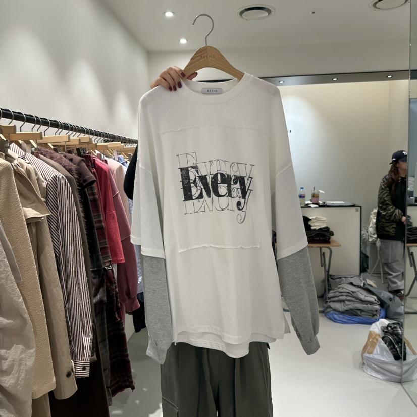 BEENS韓國直郵㊣女裝新品時尚職業推薦人氣休閑長袖T恤假兩件BEENS長袖T恤