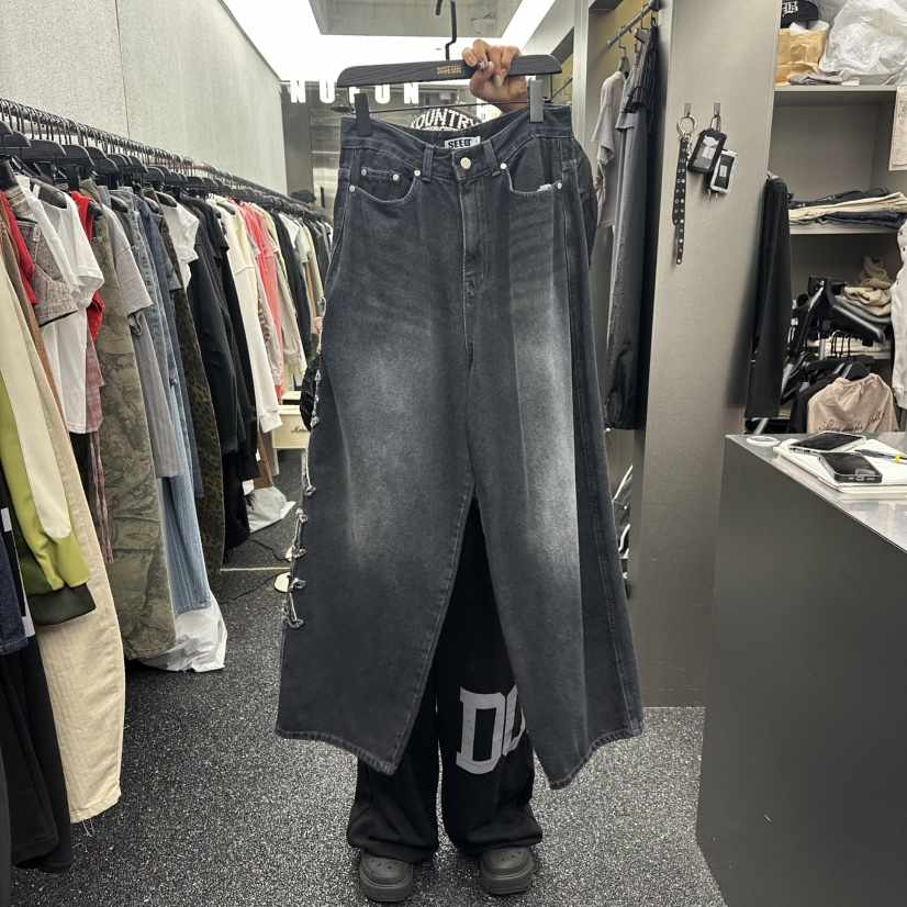 NUEUN東大門㊣實拍女裝新品時尚真品人氣25秋冬職業熱賣牛仔褲NUEUN/SEEOT牛仔褲