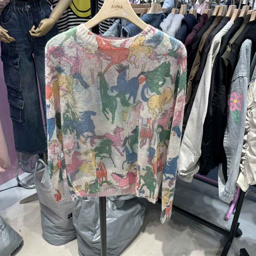 ANNA韓國直郵㊣女裝新款時尚真品25秋冬推薦休閑職業針織衫ANNA針織衫