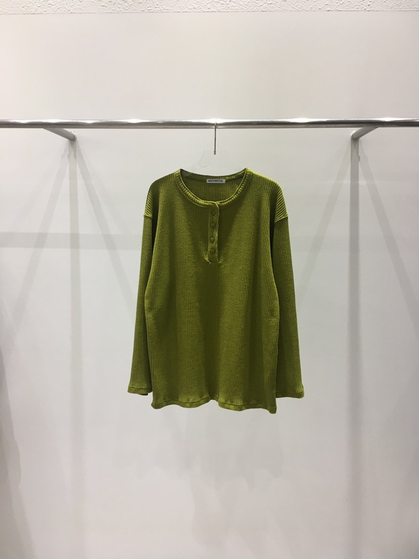 HEUMUTA韓國代購㊣女裝新品熱賣時尚推薦職業長袖T恤華夫格HEUMUTA長袖T恤