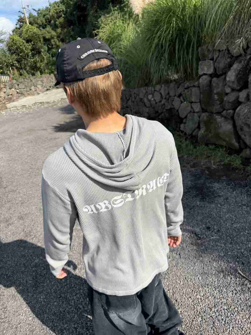 SEEOT東大門㊣實拍女士新品職業衛衣男女同款華夫格連帽衫短款GGD衛衣