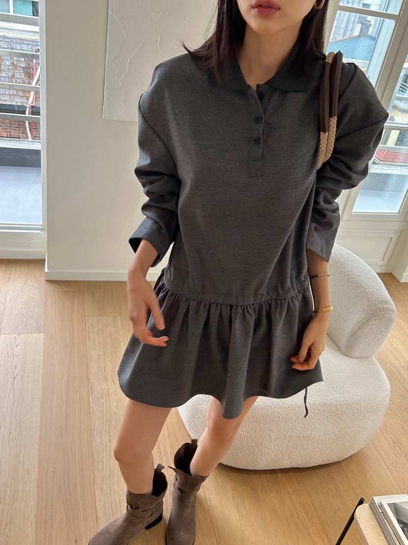 ME MO韓國直郵㊣女裝新款職業推薦25秋冬熱賣連衣裙不含腰包ME MO連衣裙