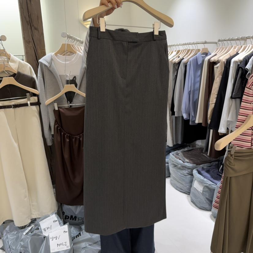 AVECNOUS東大門㊣實拍女士新品人氣推薦職業25秋冬長裙條紋AVECNOUS長裙