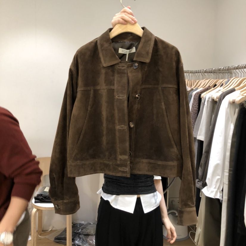 FOREST東大門㊣代購女士新品25秋冬真品時尚職業夾克絨面革FOREST夾克
