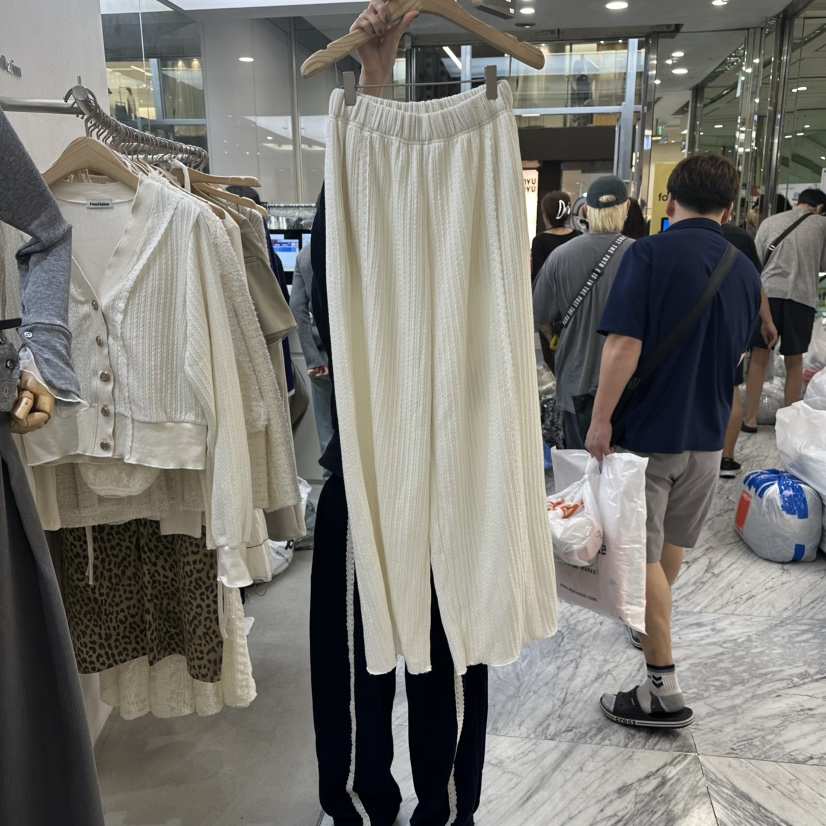 FOUNDATION韓國代購㊣女士新品職業休閑真品25秋冬休閑褲蕾絲FOUNDATION休閑褲