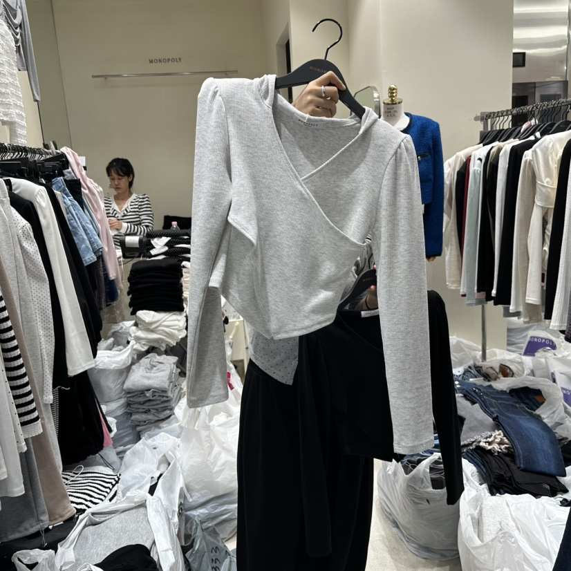 MONOPOLY東大門㊣實拍女士新款25秋冬推薦真品休閑長袖T恤連帽MONO_POLY長袖T恤