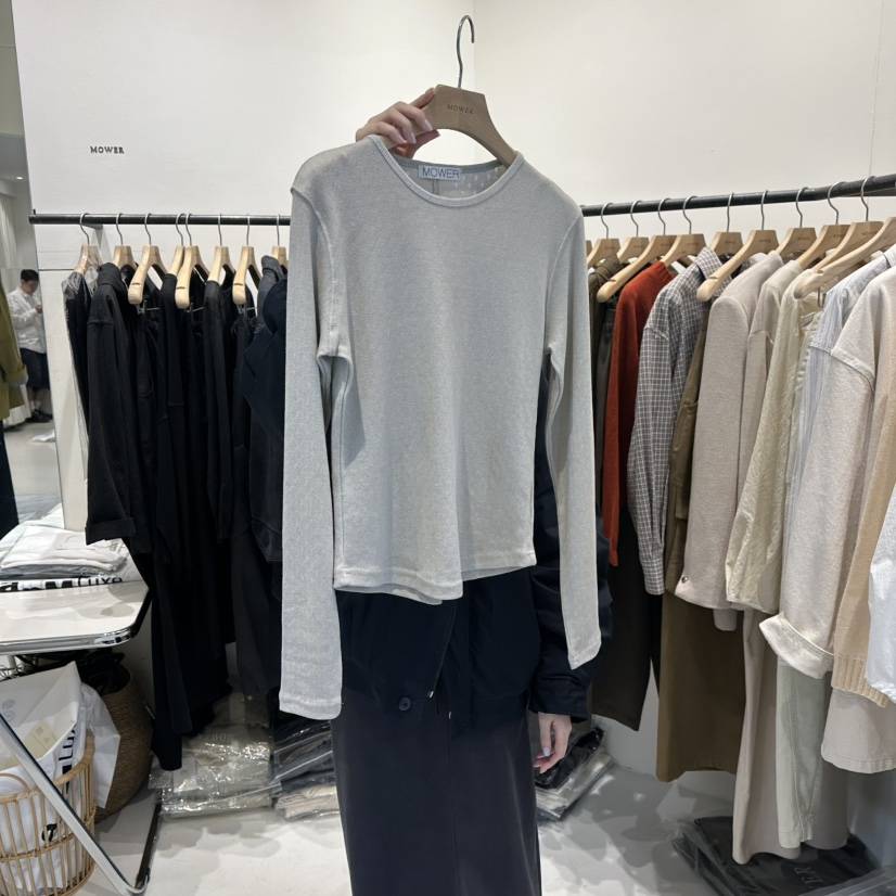 MOWER韓國代購㊣女士新品真品25秋冬人氣熱賣休閑職業長袖T恤MOWER長袖T恤