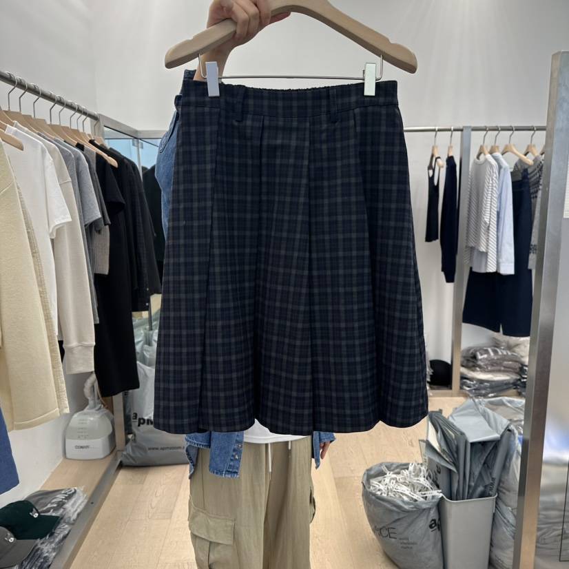 LTMS韓國直郵㊣女裝新款職業休閑25秋冬時尚半身裙中短裙格紋LTMS半身裙/中短裙