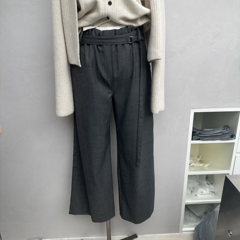 EFFERVESCENT東大門㊣直郵女士新品25秋冬休閑褲含腰帶羊毛evc/effervescent休閑褲