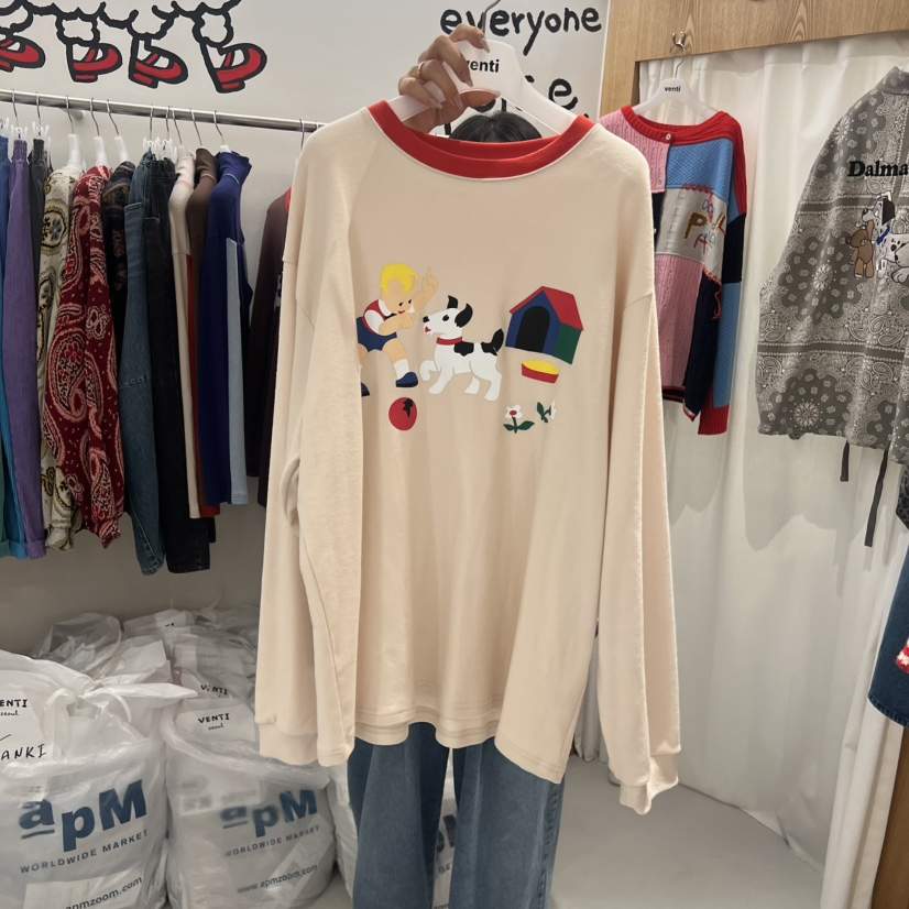 VENTI韓國代購㊣女裝新品時尚真品休閑職業25秋冬熱賣長袖T恤VENTI長袖T恤