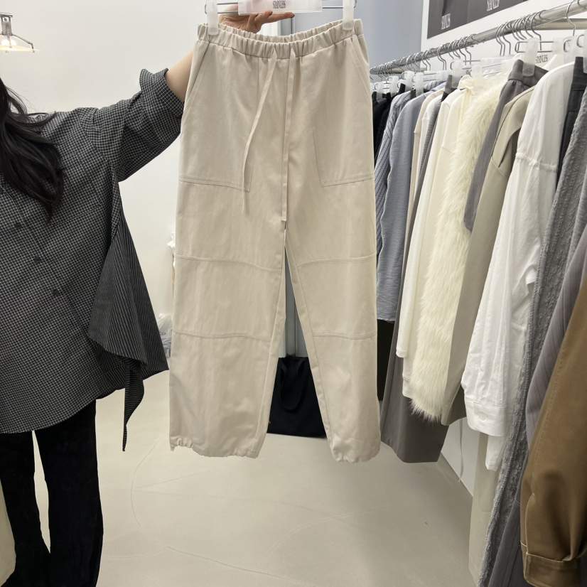STAINLESS韓國代購㊣女士新品職業時尚人氣25秋冬休閑褲綁帶STAINLESS休閑褲