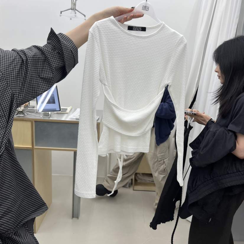 STAINLESS東大門㊣代購女士新品職業真品時尚長袖T恤假兩件STAINLESS長袖T恤