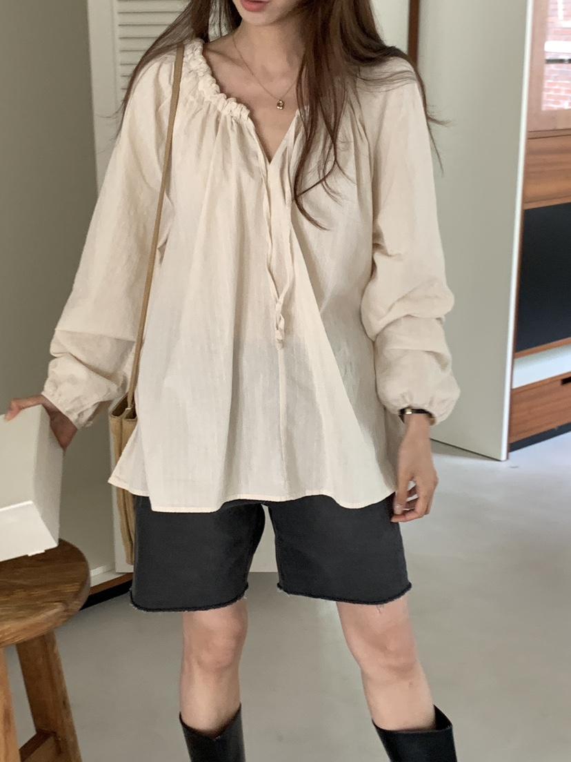FRILL-T韓國直郵㊣女士新品人氣熱賣休閑職業25秋冬襯衫蕾絲衫FRILL-T襯衫/蕾絲衫