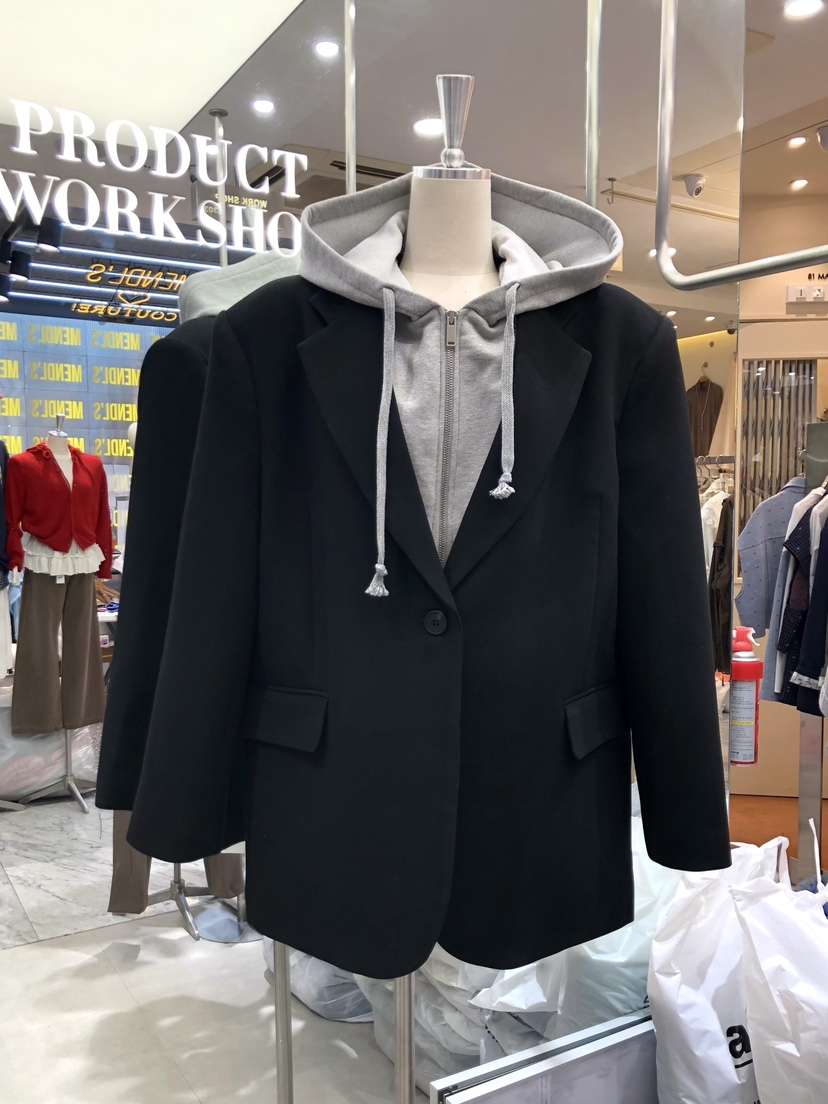 WORK SHOP韓國直郵㊣女士新品熱賣25秋冬職業推薦夾克假兩件Work_shop夾克