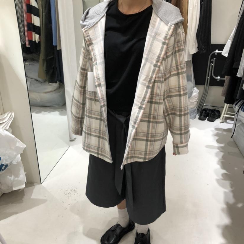 YUNBAL東大門㊣代購女裝新款休閑熱賣時尚職業夾克格紋連帽YUNBAL夾克