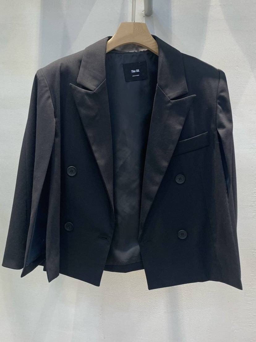 THE SIL韓國直郵㊣女士新品真品時尚25秋冬職業休閑夾克斗篷THE SIL/1 2ILLY夾克