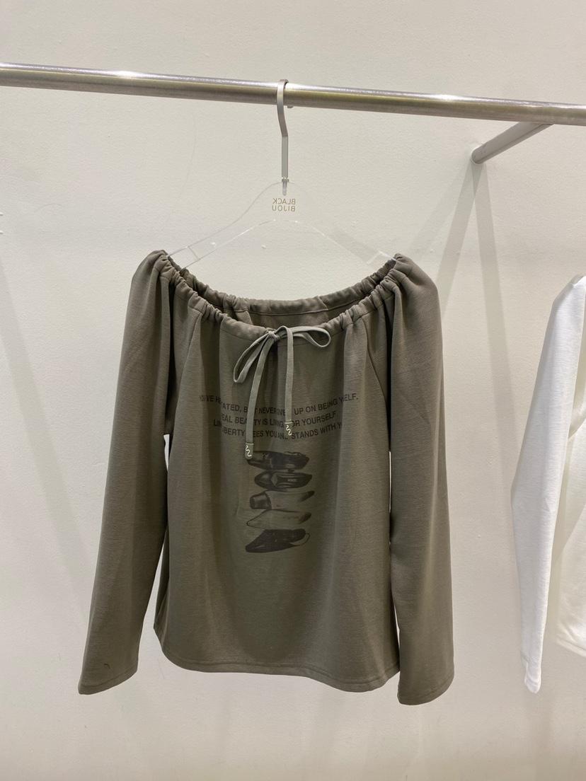 BLACK BIJOU東大門㊣實拍女裝新品人氣休閑真品25秋冬長袖T恤BLACK BIJOU長袖T恤