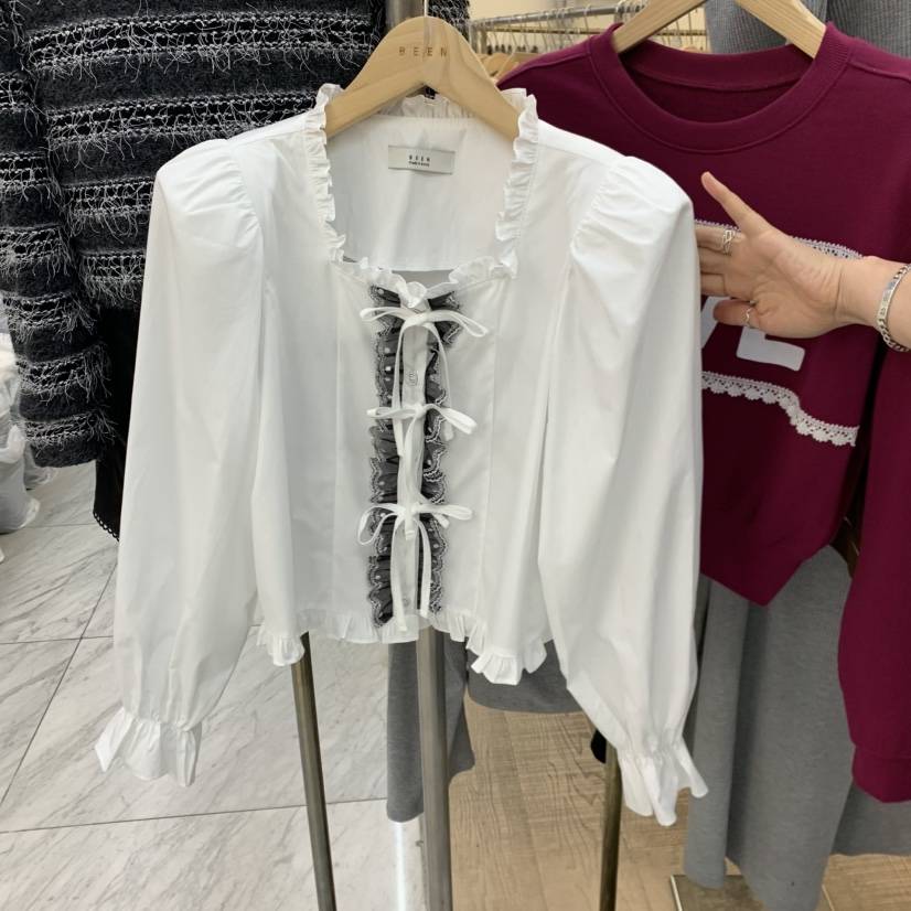 BEEN-A東大門㊣實拍女裝新款職業25秋冬人氣休閑襯衫蕾絲衫BEEN-A襯衫/蕾絲衫