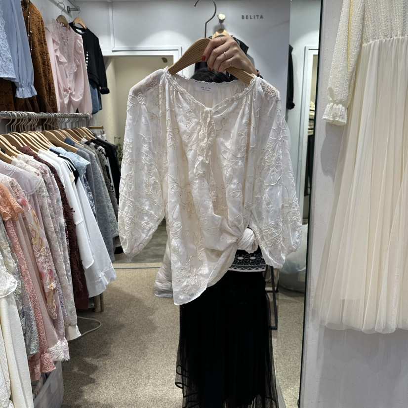 BELITA東大門㊣直郵女士新品真品25秋冬推薦時尚襯衫蕾絲衫BELITA襯衫/蕾絲衫