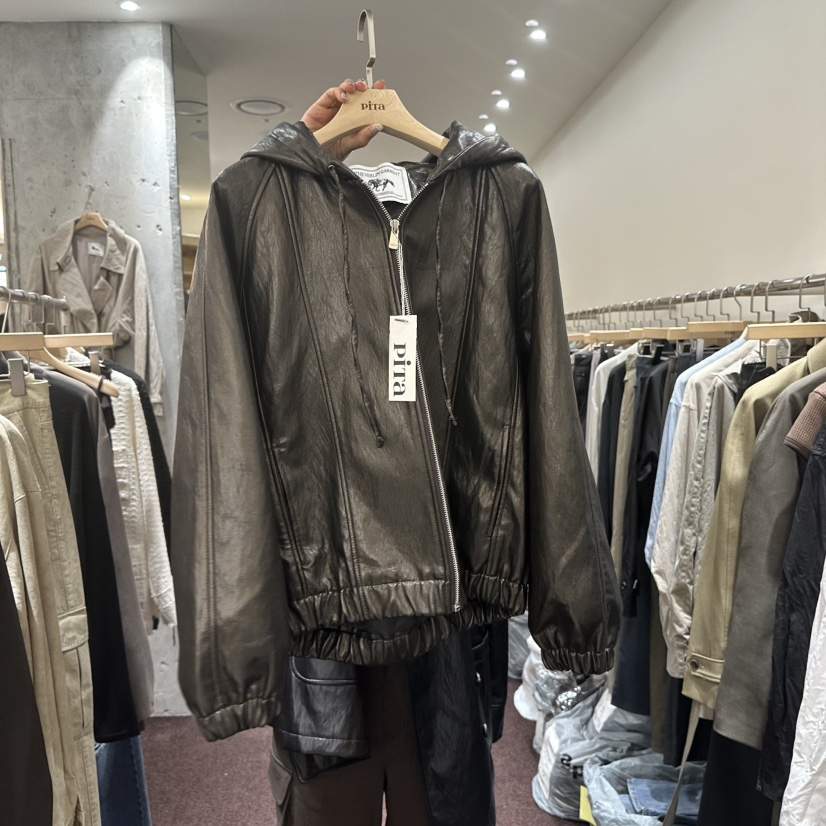 PITA韓國代購㊣女士新品真品人氣休閑25秋冬熱賣時尚夾克皮革THE VERLIN/piTa夾克