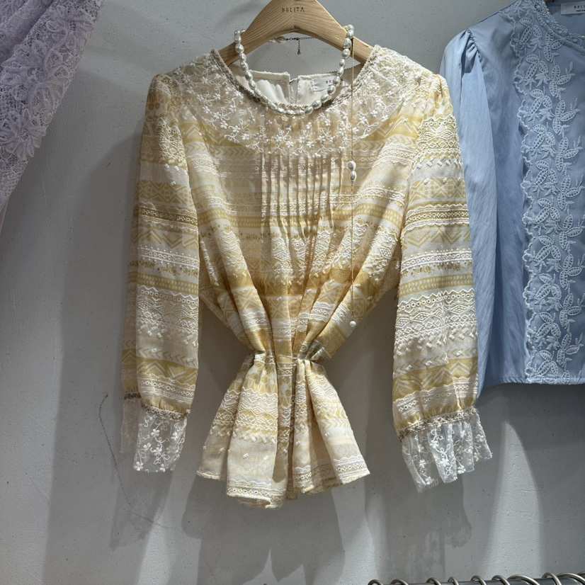 BELITA韓國直郵㊣女士新品時尚人氣真品襯衫蕾絲衫不含項鏈BELITA襯衫/蕾絲衫