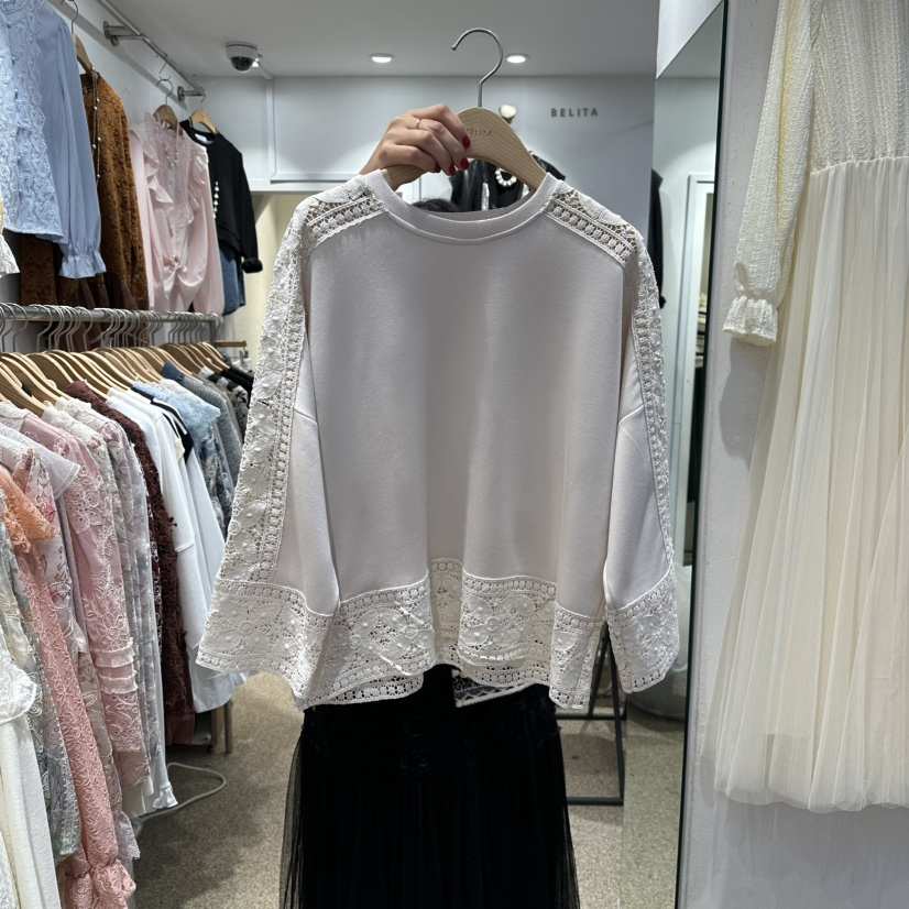 BELITA韓國直郵㊣女士新款25秋冬真品休閑時尚職業襯衫蕾絲衫BELITA襯衫/蕾絲衫
