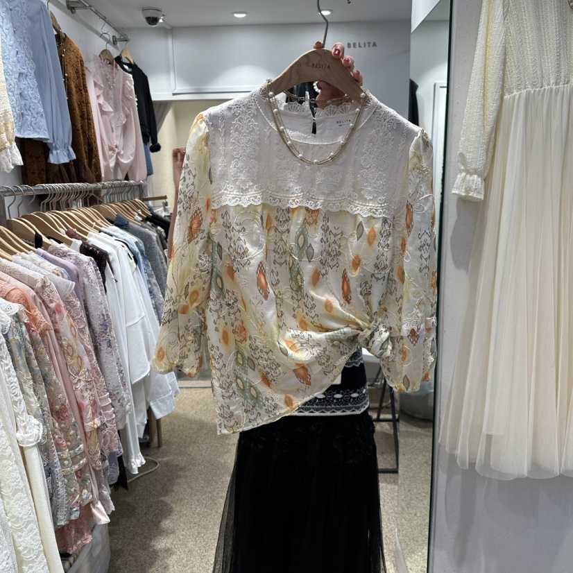 BELITA韓國直郵㊣女裝新品熱賣人氣時尚襯衫蕾絲衫不含項鏈BELITA襯衫/蕾絲衫