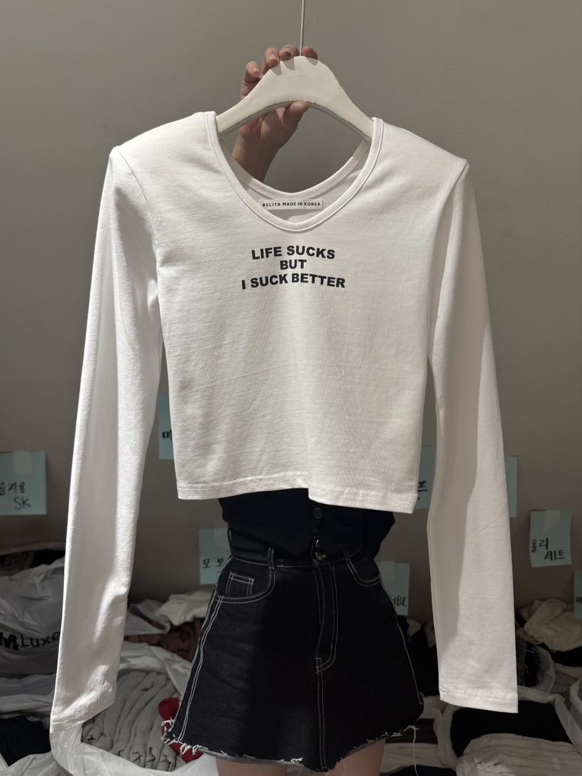 BELITA-L韓國代購㊣女士新品25秋冬職業推薦人氣真品長袖T恤BELITA-L長袖T恤