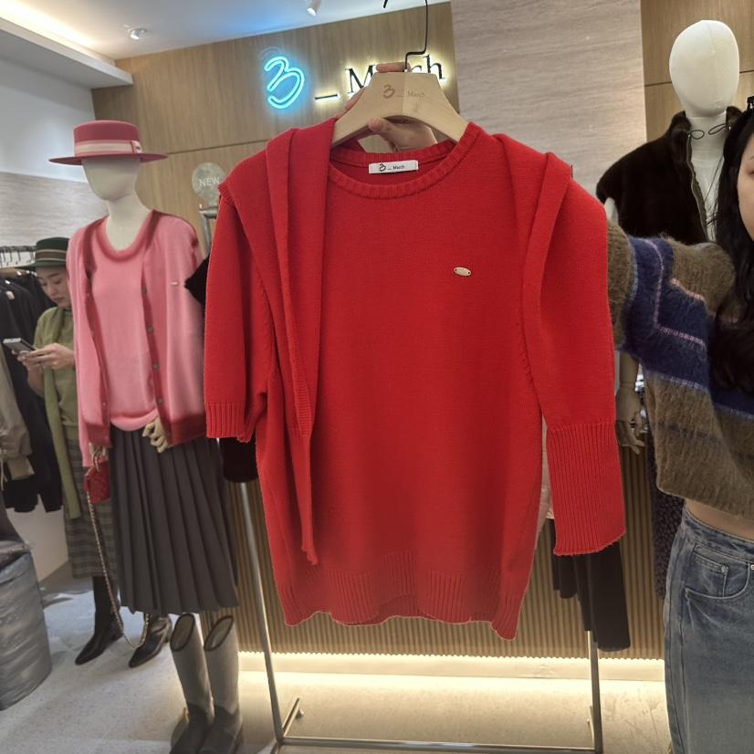 BISHOP韓國代購㊣女裝新品25秋冬休閑套裝含圍巾兩件套羊毛BISHOP套裝