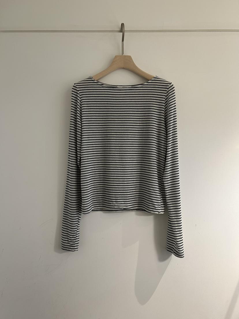 NOTICE東大門㊣直郵女裝新品推薦熱賣真品25秋冬長袖T恤羊毛條紋NOTICE長袖T恤