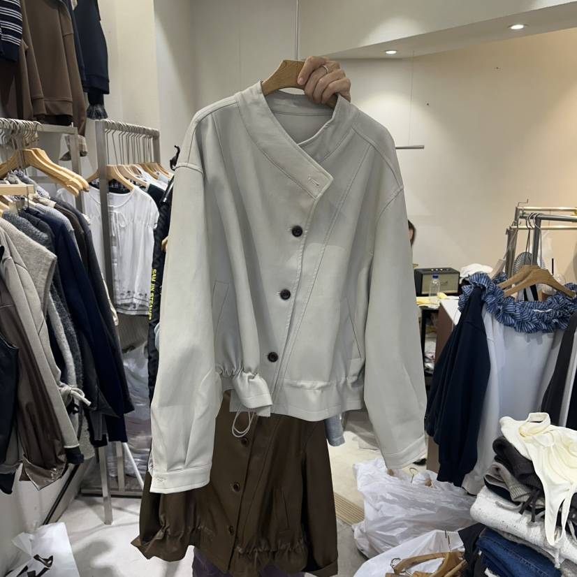 HIPTIQUE東大門㊣直郵女裝新款休閑推薦人氣時尚夾克皮革褶皺HIPTIQUE夾克