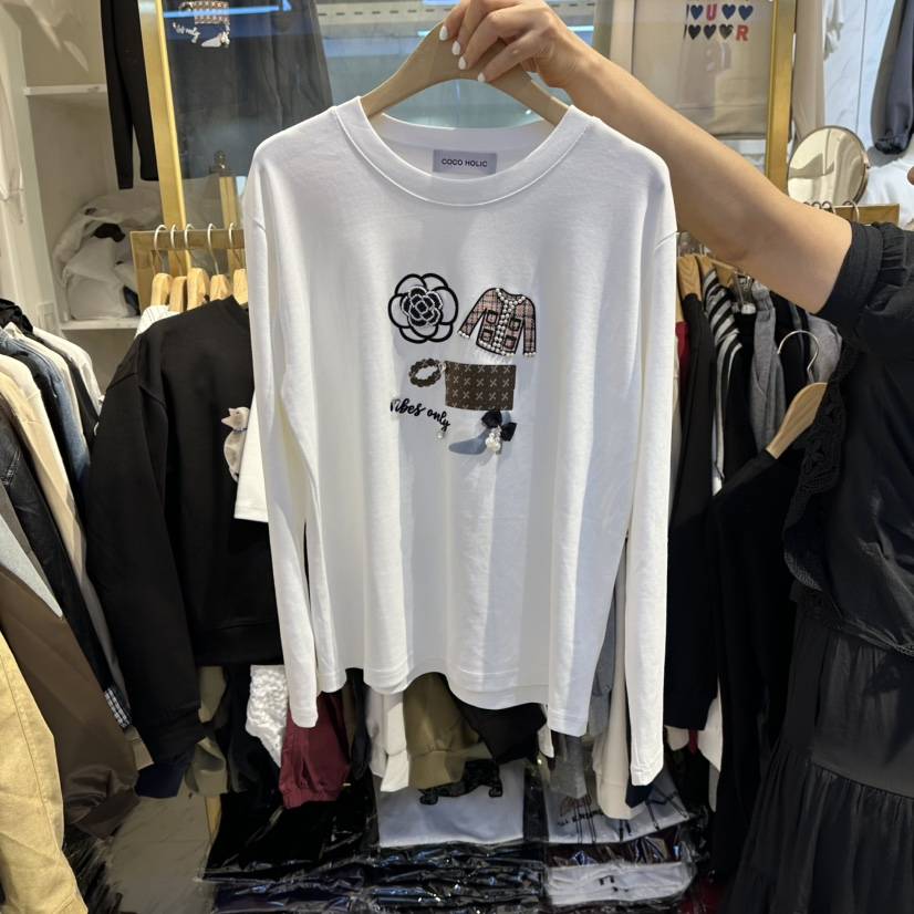 COCO HOLIC東大門㊣代購女裝新品時尚休閑熱賣真品長袖T恤COCO HOLIC長袖T恤