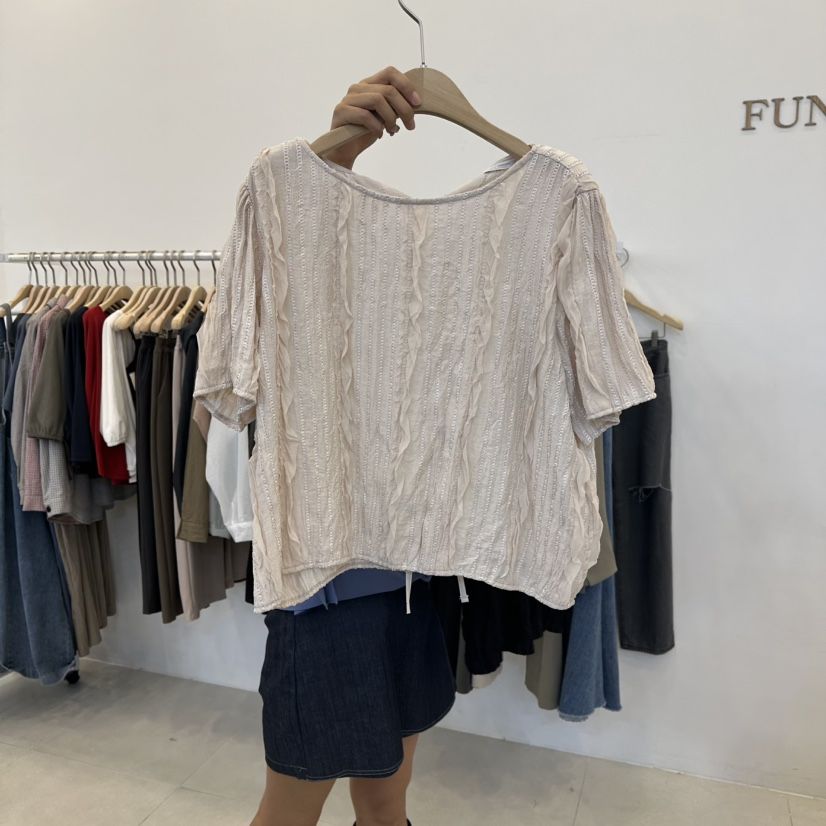 FUNNY POWDER韓國直郵㊣女裝新品休閑25秋冬熱賣襯衫蕾絲衫THE FUNNY襯衫/蕾絲衫