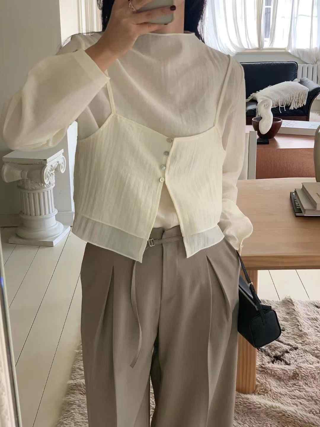 LONDON LACE-런던레이스-T東大門㊣實拍女裝新款25秋冬吊帶背心不含內搭雙面LONDON LACE吊帶/背心