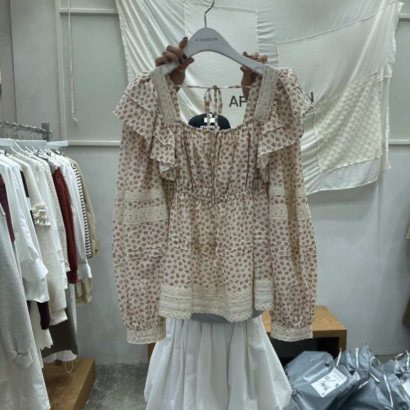 AFTERNOON韓國直郵㊣女裝新品休閑真品時尚熱賣推薦襯衫蕾絲衫AFTERNOON襯衫/蕾絲衫