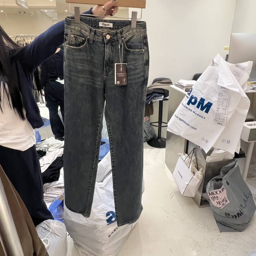 FLAUNT東大門㊣實拍女士新款真品推薦時尚職業牛仔褲水洗修身FLAUNT牛仔褲