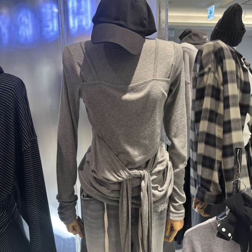 HERTZ-P韓國直郵㊣女士新品25秋冬人氣休閑時尚長袖T恤假兩件HERTZ-P長袖T恤