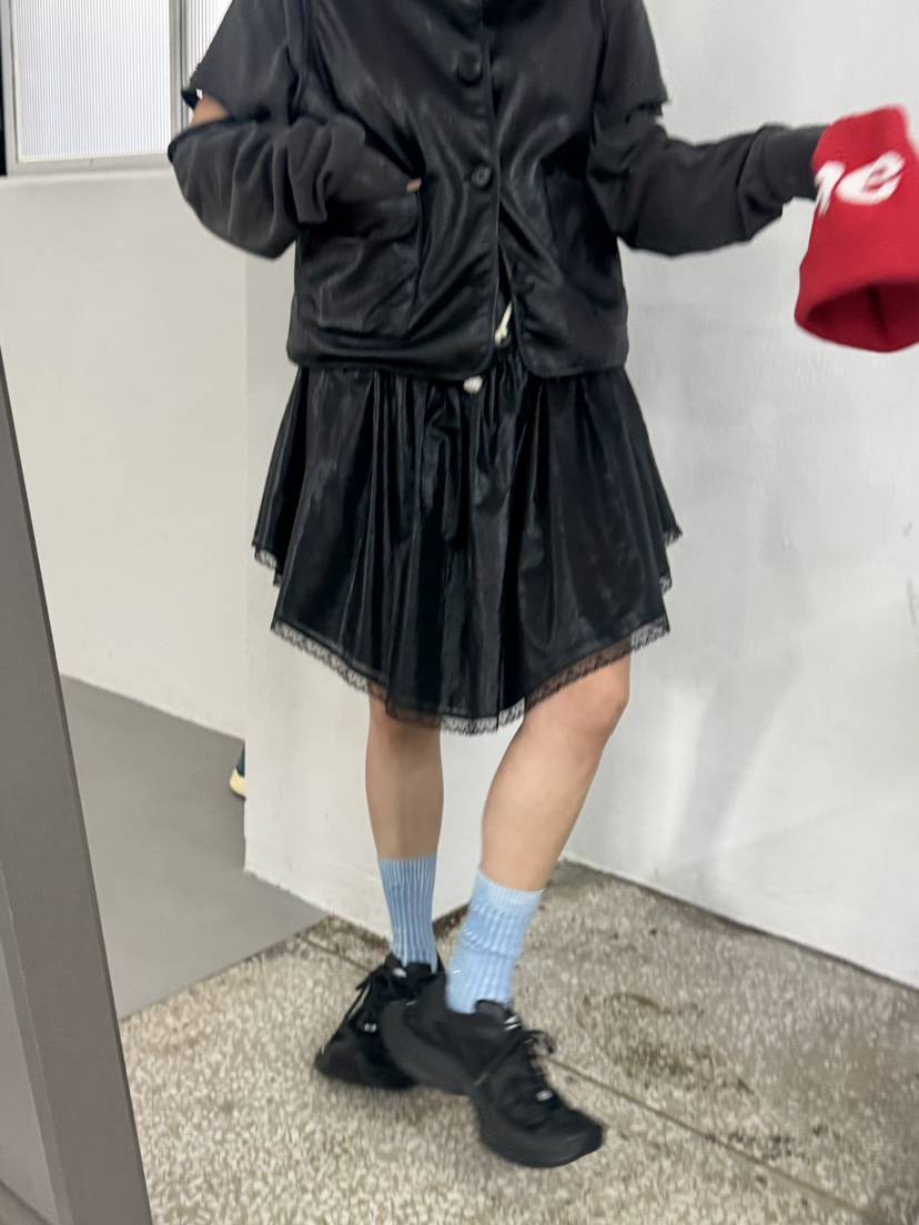 FRANC—L韓國代購㊣女裝新款休閑25秋冬熱賣真品時尚短裙褶皺FRANC短裙