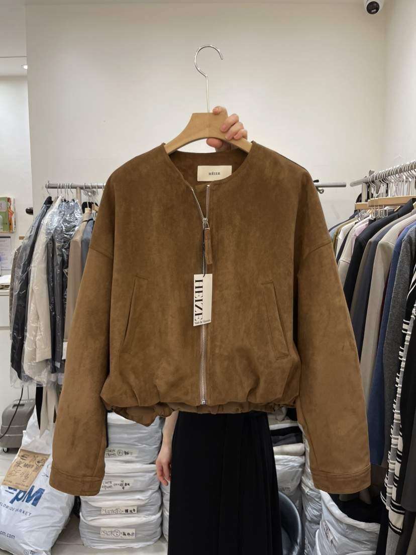 HEIZE東大門㊣實拍女士新品25秋冬職業熱賣推薦休閑夾克絨面革HEIZE夾克