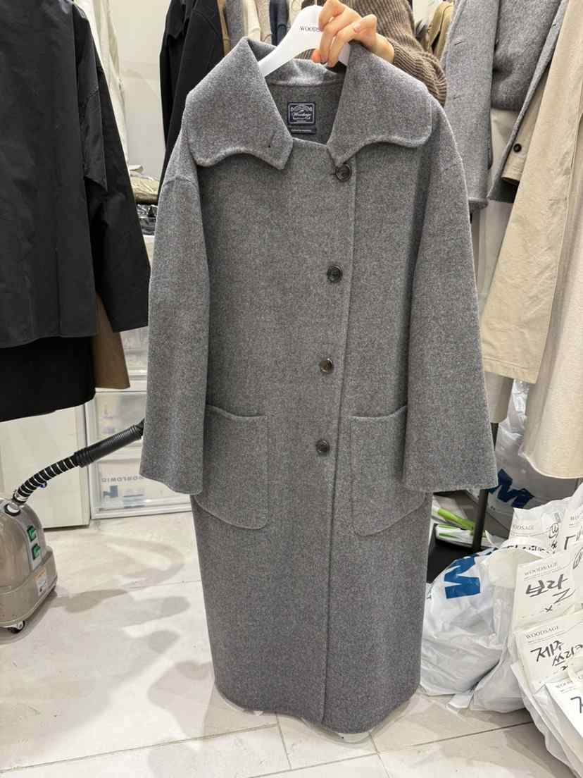 WOOD SAGE東大門㊣代購女裝新款時尚人氣真品中長款大衣手工WOOD SAGE中長款大衣