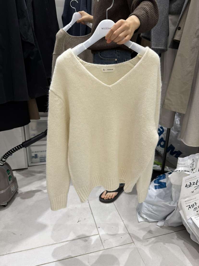 WOOD SAGE韓國直郵㊣女裝新款時尚真品熱賣推薦針織衫羊駝WOOD SAGE針織衫