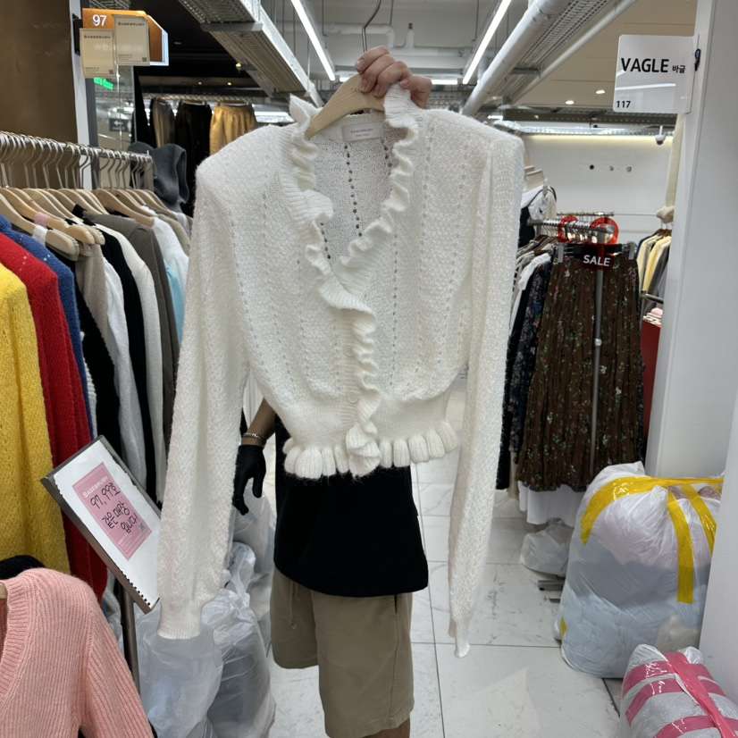 空韓國代購㊣女裝新品人氣時尚職業真品熱賣推薦休閑針織衫空針織衫